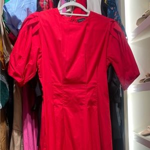 Who What Wear red midi dress